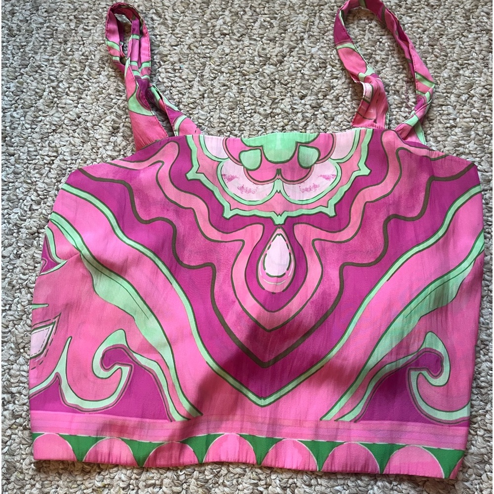 Pink and green top